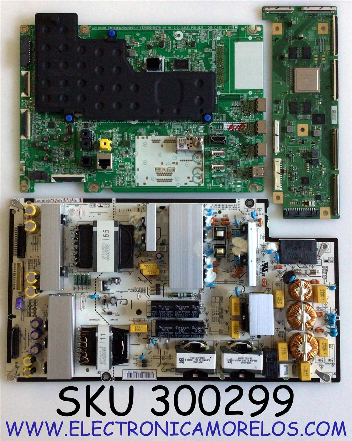 KIT DE TARJETAS PARA TV LG OLED / MAIN EBT66416903 / EAX69049007 / T-CON 6871L-6275B / 6870C-0852A / FUENTE EAY65689411 / EAX69061001 / PANEL LE650AQD (EN)(A1) / AC650AQL / MODELOS OLED65CXPUA / BUSWLJR / OLED65CXAUA / DUSQLJR / BUSWLJR / OLED65A1AUA
